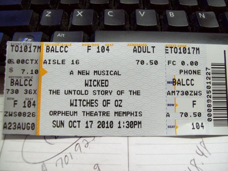Wicked Ticket Stub