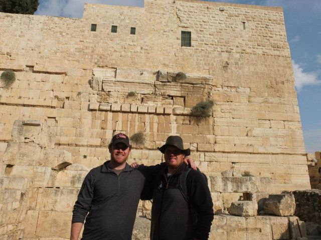 My brother and I in front of Robinson's Arch, which led up to the Temple