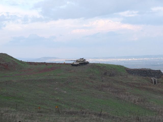 a tank on a hill