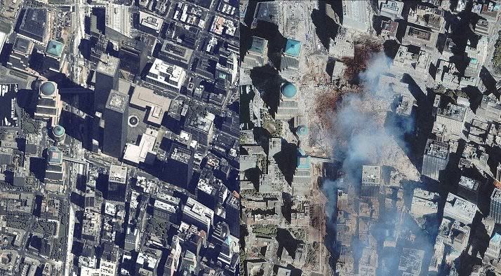 WTC pre-911 and Ground Zero comparison