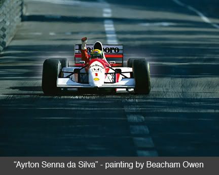 Formula  Motorsports on Owen Painting Of Ayrton Senna Da Silva Formula 1 Car Art  Motorsports