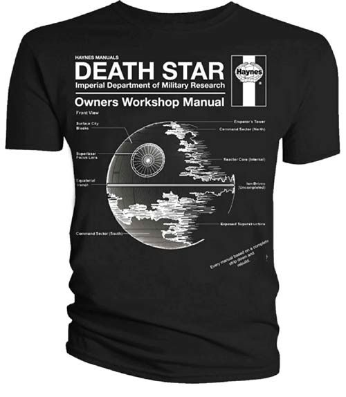 HAYNES MANUAL Star Wars Death Star  T SHIRT