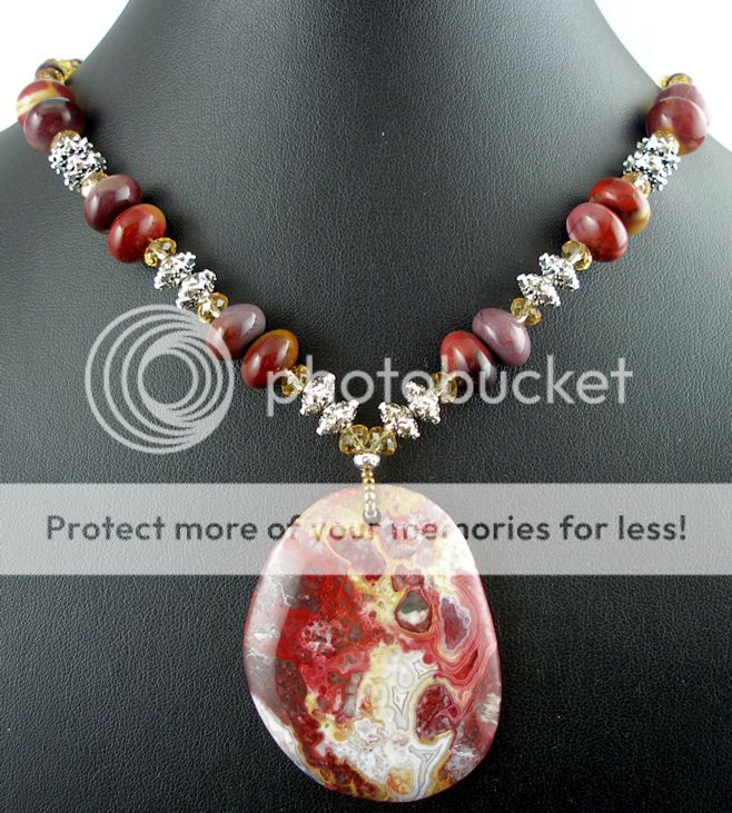 One of a Kind natural Crazy Lace Jasper,Citrine beads handmade jewelry 